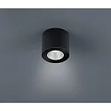 Surface-mounted LED downlight OSO for bathrooms, round, IP44, 7.5W 2700K 370lm 40°, CRi >90, dimmable, fixed, black matt