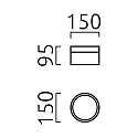 Helestra bath luminaire LIV 15 ring shape IP30, black matt dimmable