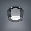 Helestra Loftlampe CANIO, E27, IP30, hvid matt / glas grå