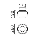Helestra Loftlampe CANIO, E27, IP30, hvid matt / glas grå