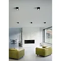 ceiling luminaire DORA square IP20, satined, black matt 