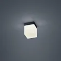 ceiling luminaire KETO square, switchable, with diffuser IP44, black matt 