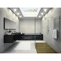Helestra ceiling luminaire KETO square, switchable, with diffuser IP44, black matt 