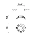 Helestra LED Loftindbygningsspot SID LED, IP65, sort matt