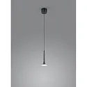 Pendel FLUTE 1-flamme IP20, satin, sort chrom dæmpbar