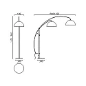 Helestra floor lamp DORO E27 IP20, chrome, black, black matt