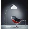 Helestra Standerlampe DORO, E27, IP20, hvid-chrom