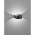 wall luminaire FOSCA up / down, half round, indirect, switchable IP20, black matt 