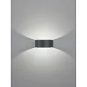 Helestra wall luminaire FOSCA up / down, half round, indirect, switchable IP20, black matt 