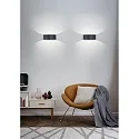 Helestra wall luminaire FOSCA up / down, half round, indirect, switchable IP20, black matt 
