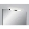 Spejllampe LADO-S  60 kort, omskiftelig, smal, med diffuser IP44, sort mat, hvid 