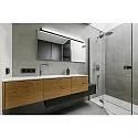 Helestra Spejllampe LADO-S 120 stor, omskiftelig, smal, med diffuser IP44, chrom, hvid 