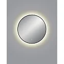Helestra Spejl med belysning VIDO Ø 70CM tunable white, indirekte IP44, sort 