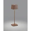 Batteri bordlampe KORI firkantet, indirekte, med touch-dæmper IP65, brun, rust dæmpbar