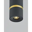 Loftlampe ROK 1-flamme, direkte / indirekte, fokuserbar IP20, guld mat, sort mat dæmpbar