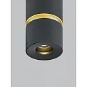 Loftlampe ROK 1-flamme, direkte / indirekte, fokuserbar IP20, guld mat, sort mat dæmpbar