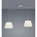 Helestra Pendel CERTO 1, 2-flammer, E27, IP20, chrom / skærm chintz hvid