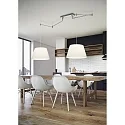 Helestra Pendel CERTO 1, 2-flammer, E27, IP20, chrom / skærm chintz hvid