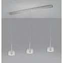 Helestra LED Pendel FLUTE LED, Balken, 3-flammer, IP20, chrom