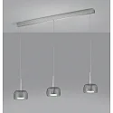 Helestra LED Pendel FLUTE LED, Balken, 3-flammer, IP20, chrom