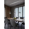 Helestra LED Pendel FLUTE LED, Balken, 3-flammer, IP20, chrom