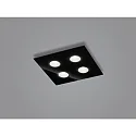 Loftlampe NOMI 4-flammer, firkantet LED IP20, sort dæmpbar
