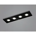 Loftlampe NOMI 4-flammer, firkantet, lang LED IP20, sort dæmpbar