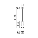 Helestra Pendel GARA 1-flamme E27 IP20, sort chrom dæmpbar