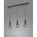 Helestra Pendel GARA 3-flammer E27 IP20, sort chrom