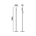 Helestra floor lamp CONI IP20, satined, black matt dimmable