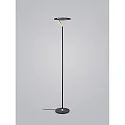 Standerlampe ELARA med ledningsdæmper, ringform IP20, guld, sort mat dæmpbar