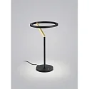 Bordlampe ELARA med touch-dæmper, ringform IP20, guld, sort mat dæmpbar