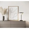 Helestra table lamp ELARA with touch dimmer, ring shape IP20, gold, black matt dimmable