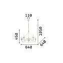 Lysekrone CORTE SP5, 5-flammer, E14, antik hvid
