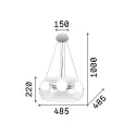 Ideal Lux Pendel AUDI-10 SP5, 5-flammer, E27, 60W, gennemsigtig