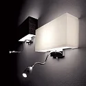 Væglampe HOTEL AP2, 2-flammer, 1xE27 og 1xLED, hvid