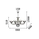 Ideal Lux Lysekrone CASANOVA SP8, 8-flammer, E14, gennemsigtig