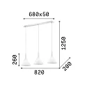 Ideal Lux Pendel COCKTAIL SB3 SMALL, 3-flammer, E14, hvid