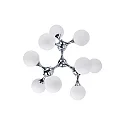 Pendant luminaire NODI BIANCO SP9, 9 flames, E14, chromee