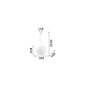 Ideal Lux Pendel CANDY SP1 D40, E27, Ø40cm, hvid