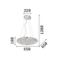 Pendant luminaire KING SP12, 12 flames, G9, 40W
