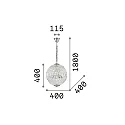 Ideal Lux Pendant luminaire LUXOR SP6, 6 flames, G9, 40W, chromee