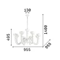 Ideal Lux Pendel BON BON 8-flammer E14 IP20, hvid