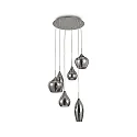 Pendel SOFT SP6, 6-flammer, G9, 40W, røget glas