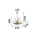 Ideal Lux Lysekrone CHALET SP6, 6-flammer, E14, beige