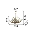 Ideal Lux Lysekrone CHALET SP8, 8-flammer, E14, beige