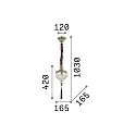 Ideal Lux Pendant luminaire HAREM SP1, 1 flame, E27, antique brass