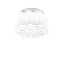 Ceiling luminaire COMPO, 10 flames, Ø 73.5cm, E27, white etched glass / matt white