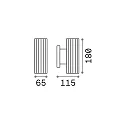 Outdoor wall luminaire BASE, IP44, Up/Down, 2x GU10 max. 28W, height 18cm, matt black