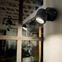 Ideal Lux Udendørs wall luminaire XENO AP1 1-flamme, svingbar GU10 IP44, sort mat, gennemsigtig